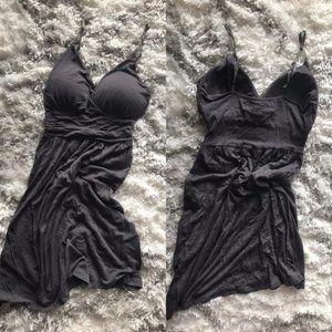 Women's gray v-cut spaghetti strap summer dress